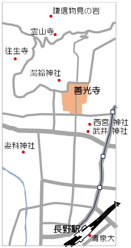 善光寺周辺地図